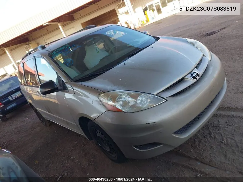 5TDZK23C07S083519 2007 Toyota Sienna Ce