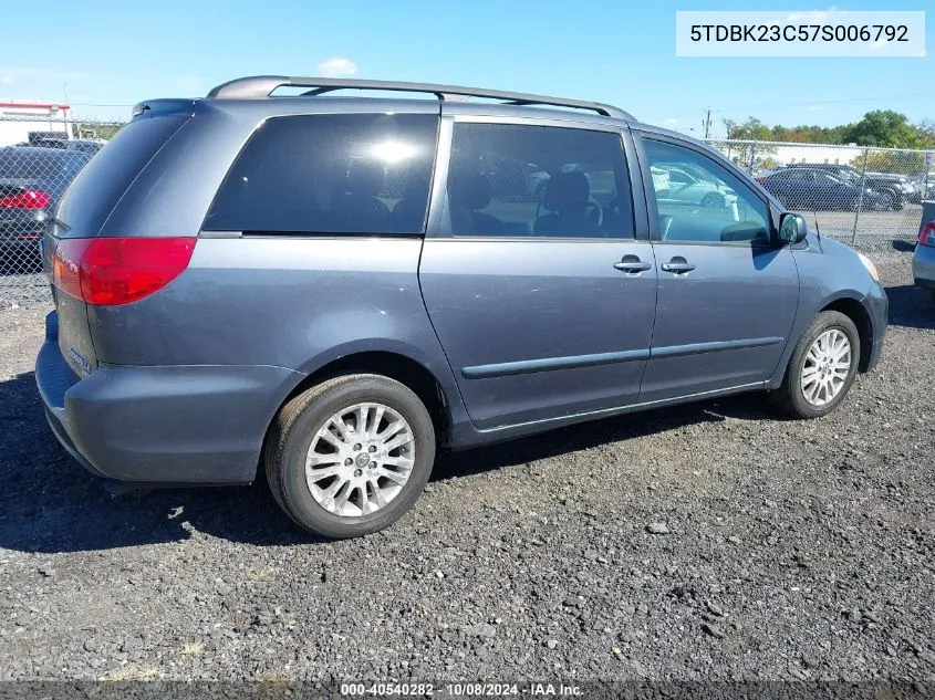 2007 Toyota Sienna Le VIN: 5TDBK23C57S006792 Lot: 40540282