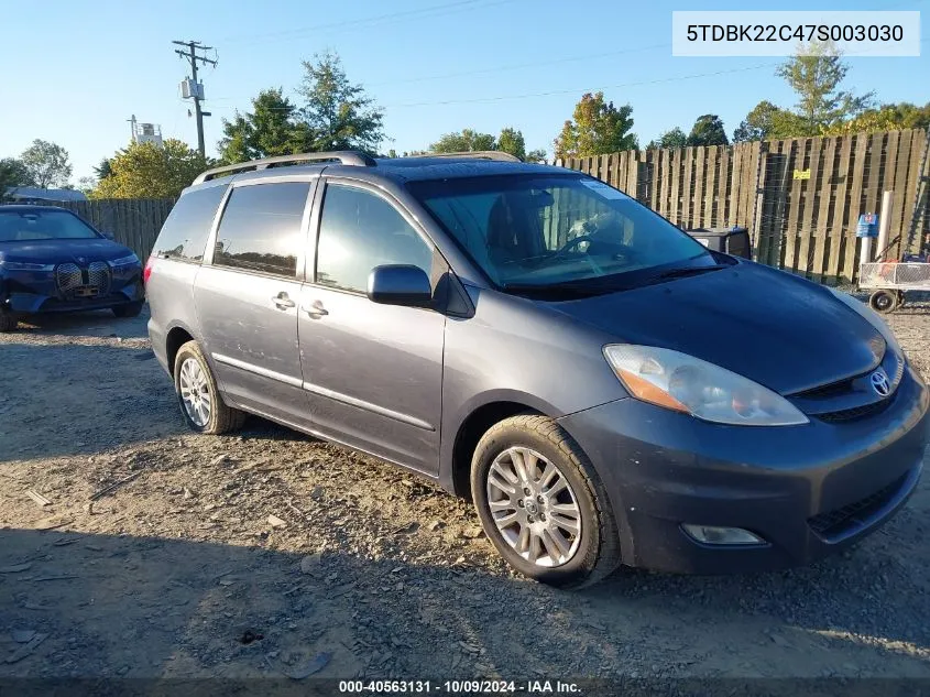 2007 Toyota Sienna Xle VIN: 5TDBK22C47S003030 Lot: 40563131