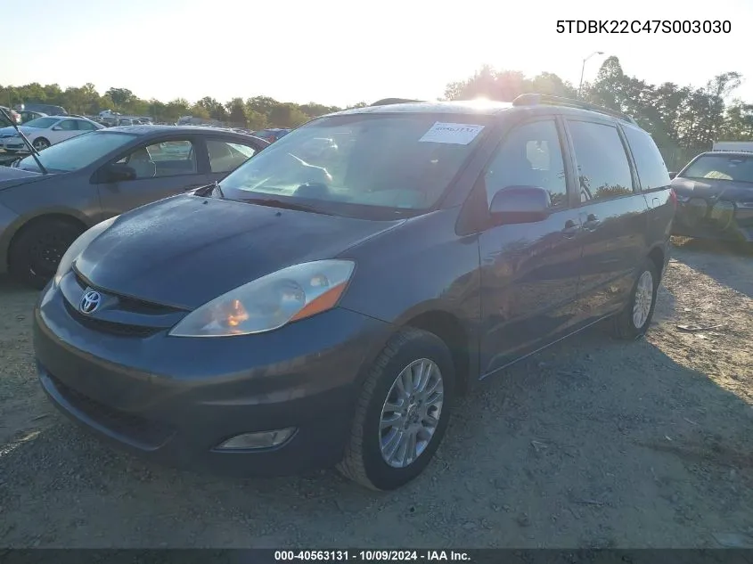 2007 Toyota Sienna Xle VIN: 5TDBK22C47S003030 Lot: 40563131