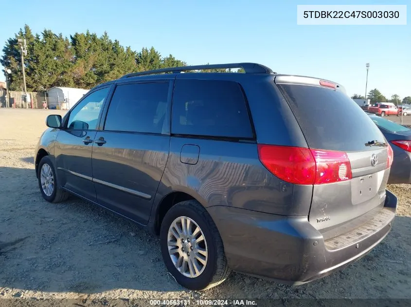 2007 Toyota Sienna Xle VIN: 5TDBK22C47S003030 Lot: 40563131