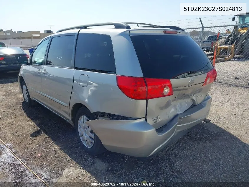 2007 Toyota Sienna Le VIN: 5TDZK23C27S024813 Lot: 40629762