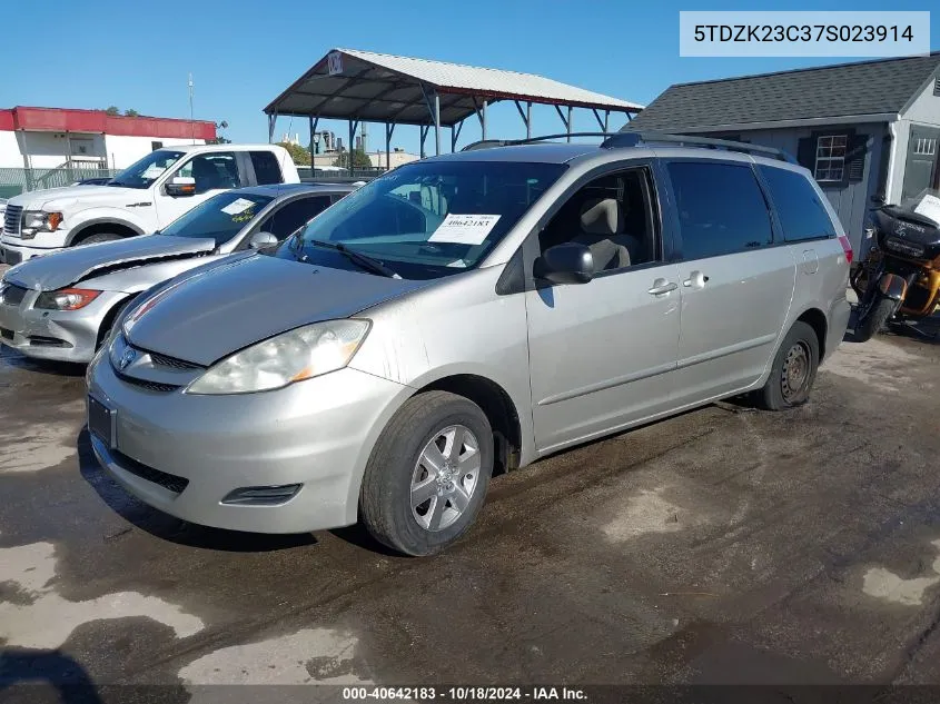 2007 Toyota Sienna Le VIN: 5TDZK23C37S023914 Lot: 40642183