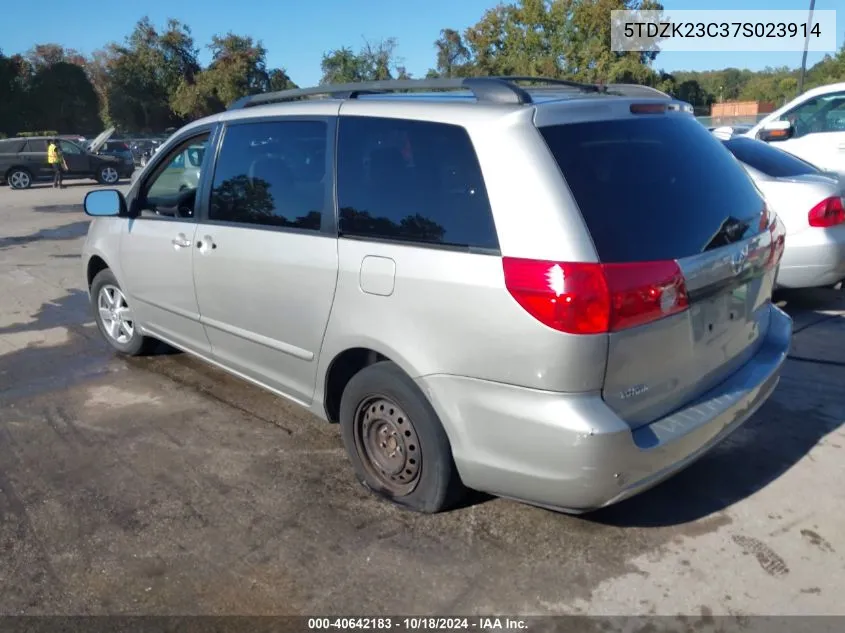 2007 Toyota Sienna Le VIN: 5TDZK23C37S023914 Lot: 40642183