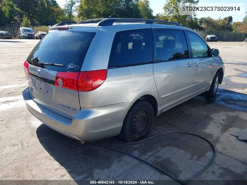 2007 Toyota Sienna Le VIN: 5TDZK23C37S023914 Lot: 40642183