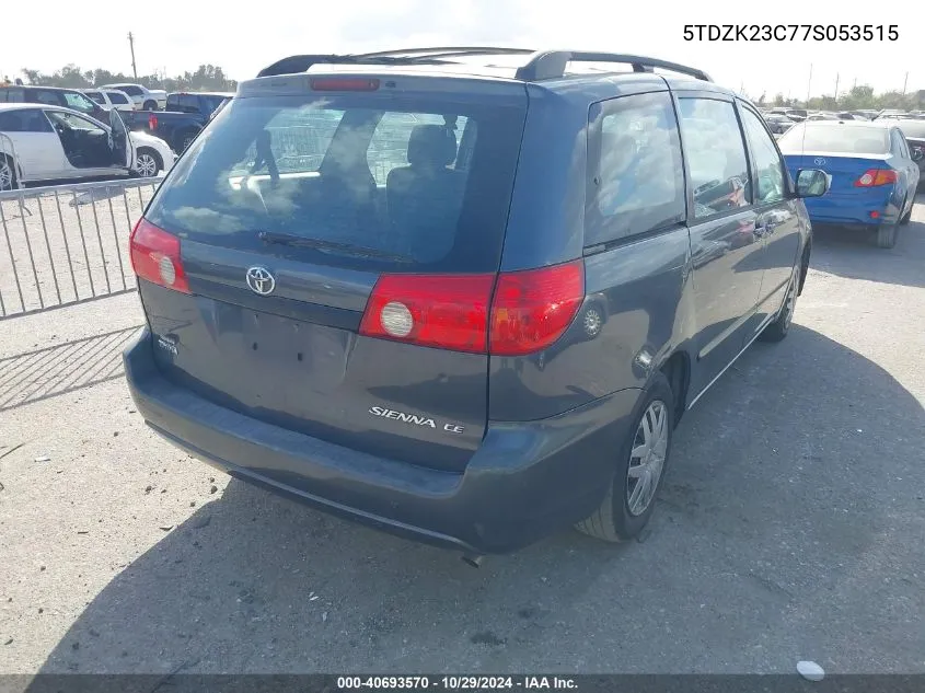 5TDZK23C77S053515 2007 Toyota Sienna Ce