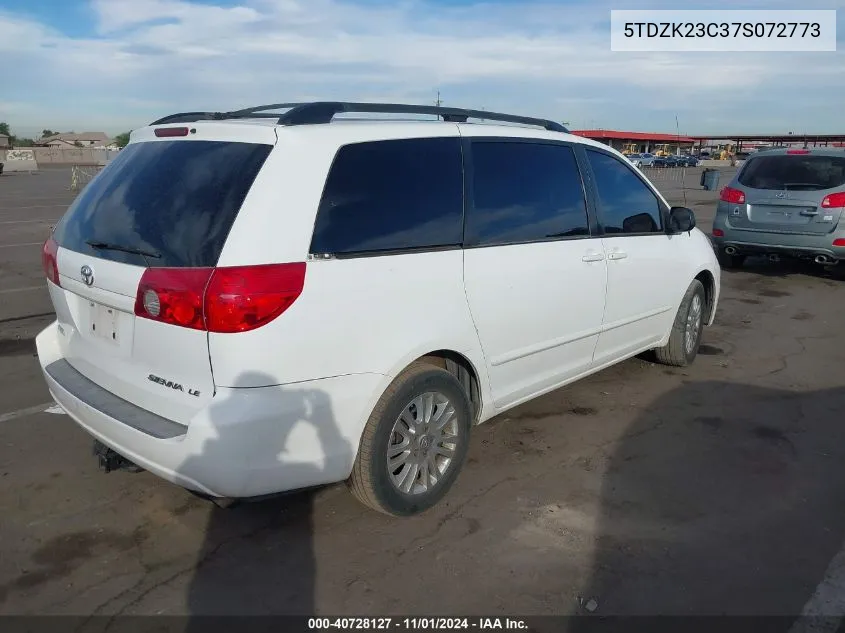 2007 Toyota Sienna Le VIN: 5TDZK23C37S072773 Lot: 40728127