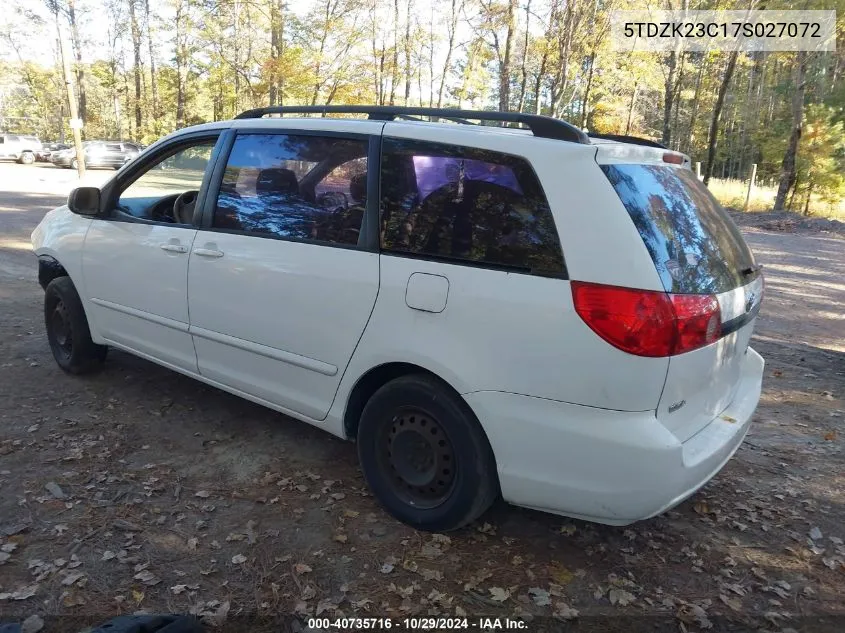 5TDZK23C17S027072 2007 Toyota Sienna Ce