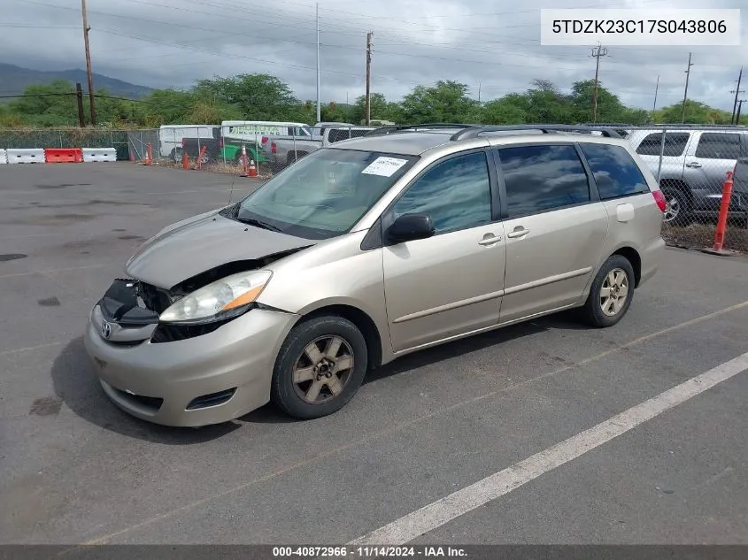 2007 Toyota Sienna Ce/Le VIN: 5TDZK23C17S043806 Lot: 40872966