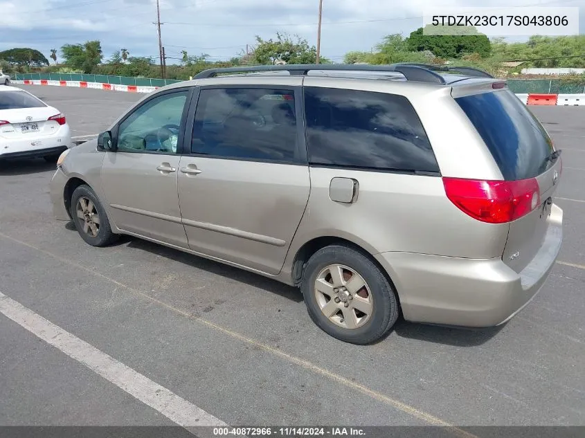 2007 Toyota Sienna Ce/Le VIN: 5TDZK23C17S043806 Lot: 40872966