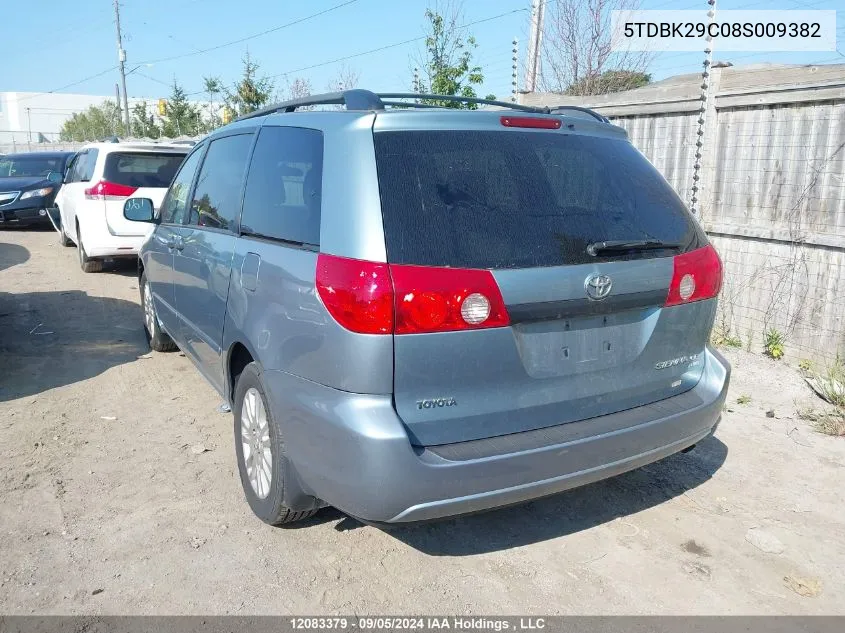 2008 Toyota Sienna Ce VIN: 5TDBK29C08S009382 Lot: 12083379