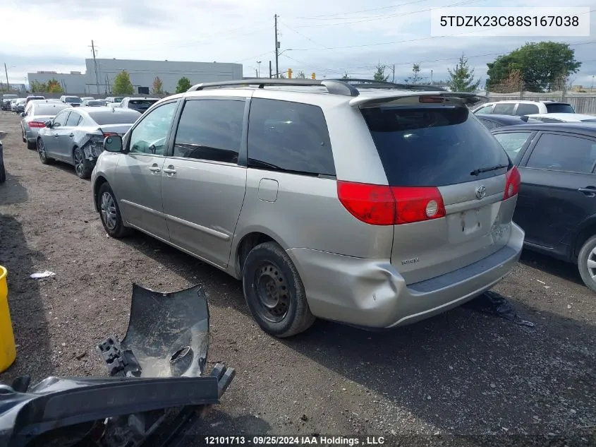 5TDZK23C88S167038 2008 Toyota Sienna Ce/Le