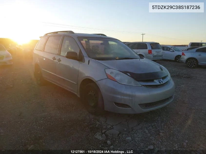 5TDZK29C38S187236 2008 Toyota Sienna Ce