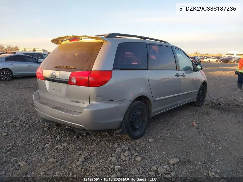 5TDZK29C38S187236 2008 Toyota Sienna Ce