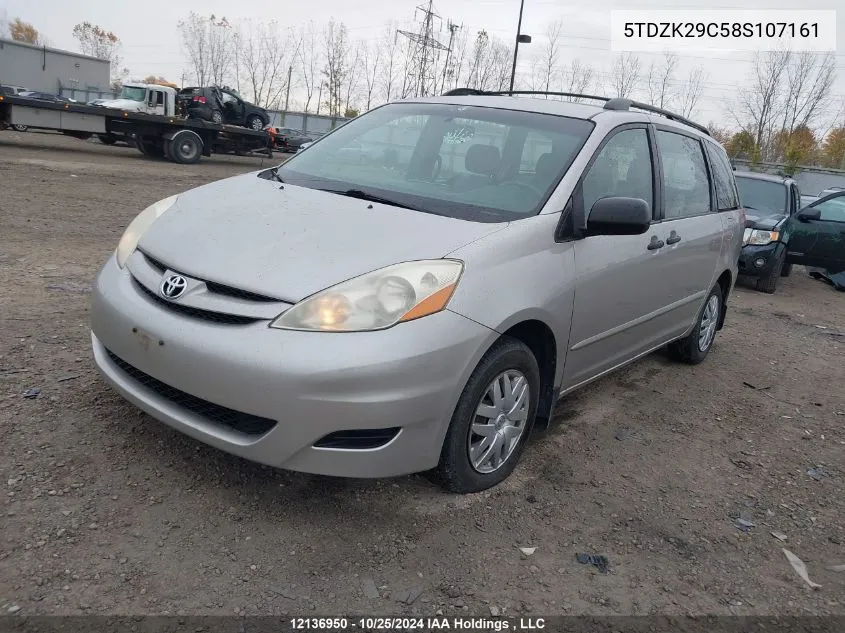 2008 Toyota Sienna Ce VIN: 5TDZK29C58S107161 Lot: 12136950