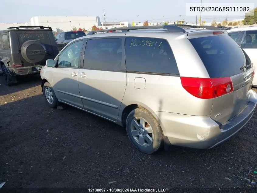 2008 Toyota Sienna Ce/Le VIN: 5TDZK23C68S111082 Lot: 12138897