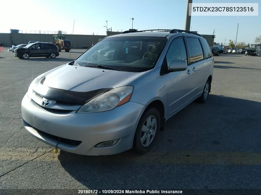 2008 Toyota Sienna Le V6 VIN: 5TDZK23C78S123516 Lot: 20180172