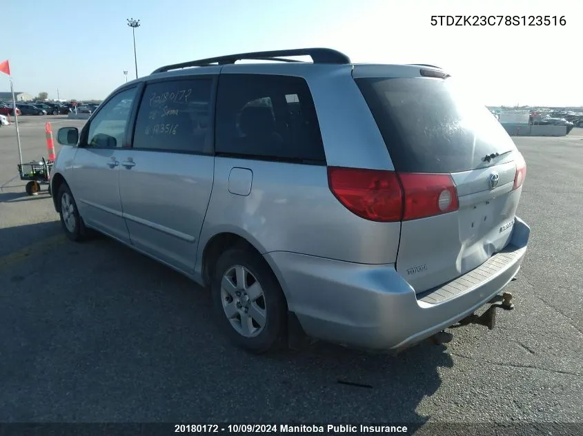 5TDZK23C78S123516 2008 Toyota Sienna Le V6