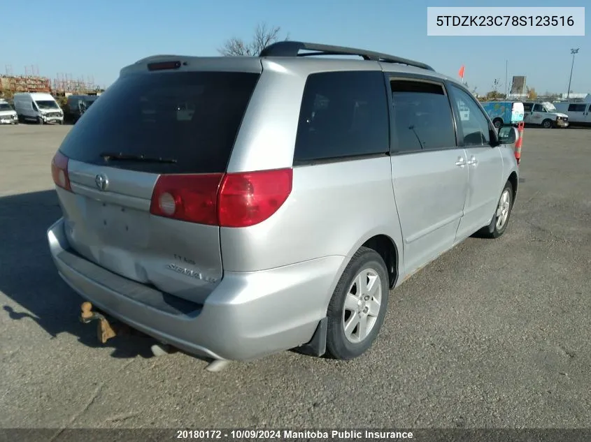 5TDZK23C78S123516 2008 Toyota Sienna Le V6