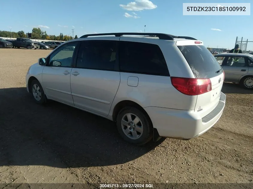 5TDZK23C18S100992 2008 Toyota Sienna Ce/Le