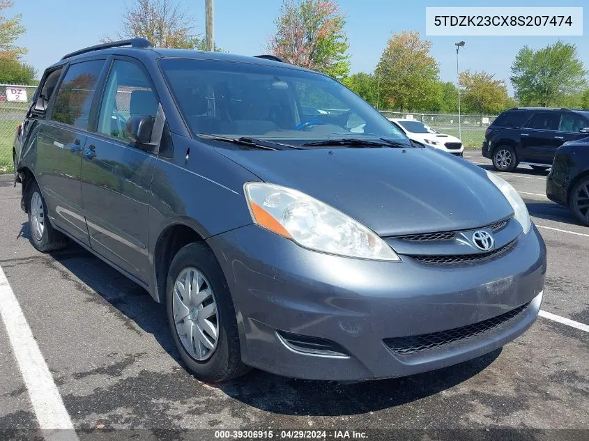 5TDZK23CX8S207474 2008 Toyota Sienna Le