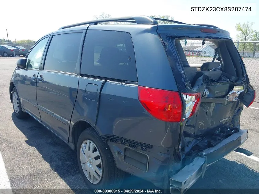 5TDZK23CX8S207474 2008 Toyota Sienna Le