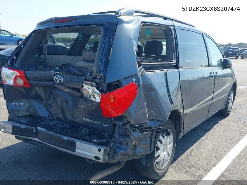 5TDZK23CX8S207474 2008 Toyota Sienna Le