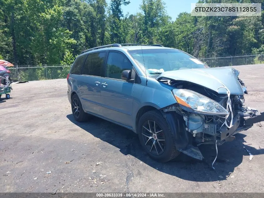 2008 Toyota Sienna Ce VIN: 5TDZK23C78S112855 Lot: 39633339