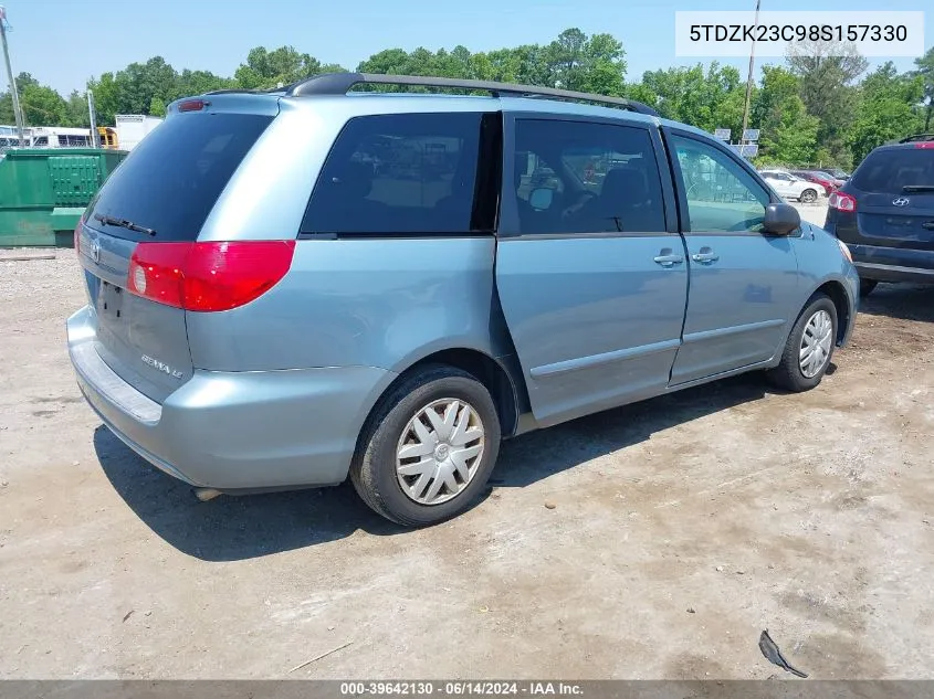 2008 Toyota Sienna Le VIN: 5TDZK23C98S157330 Lot: 39642130