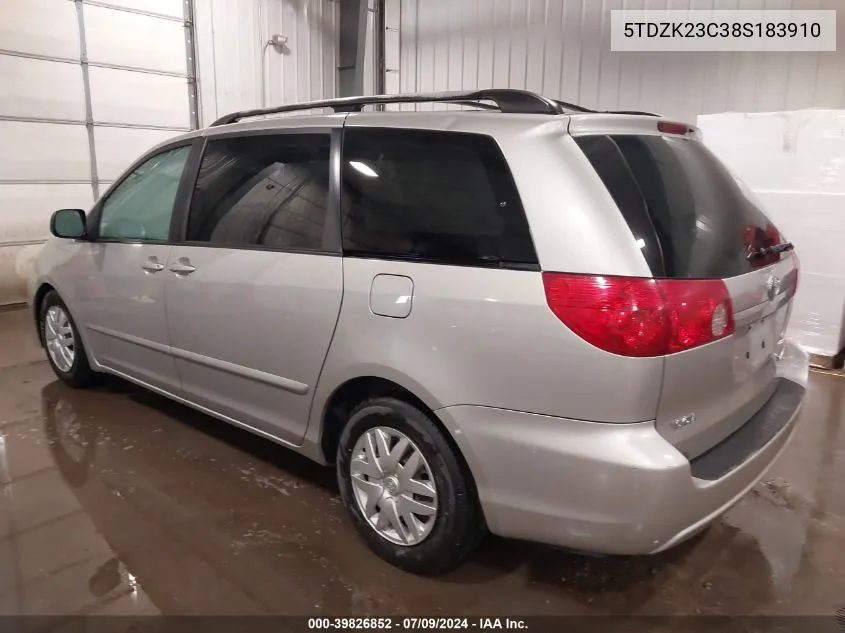 5TDZK23C38S183910 2008 Toyota Sienna Le