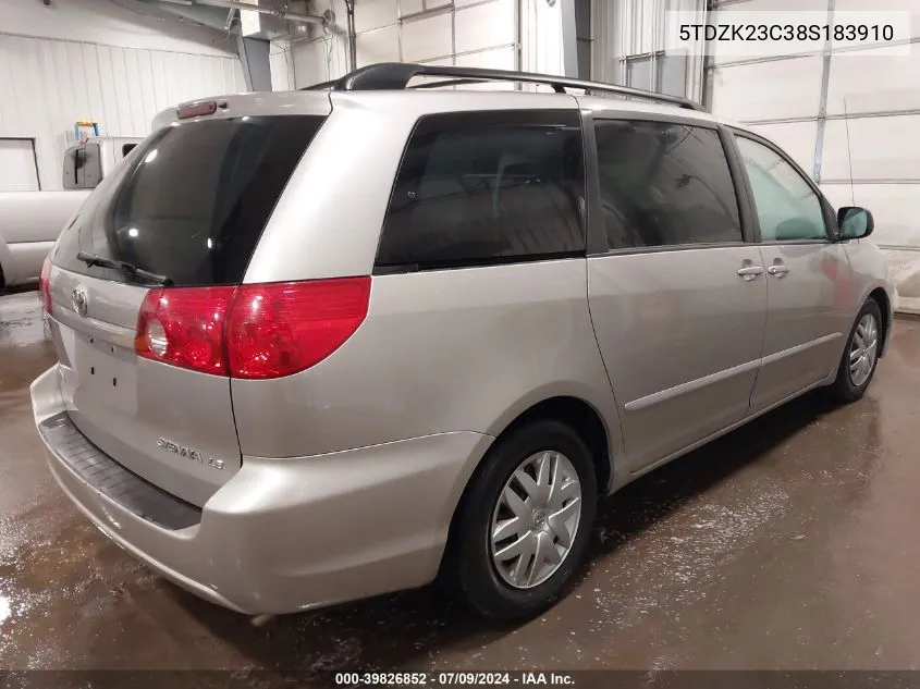 5TDZK23C38S183910 2008 Toyota Sienna Le