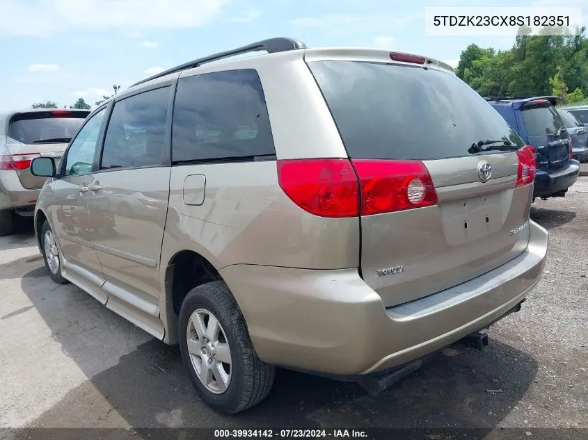 2008 Toyota Sienna Le VIN: 5TDZK23CX8S182351 Lot: 39934142