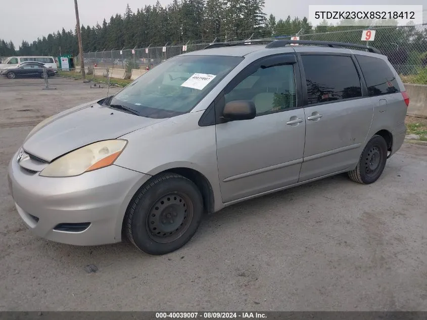 5TDZK23CX8S218412 2008 Toyota Sienna Le