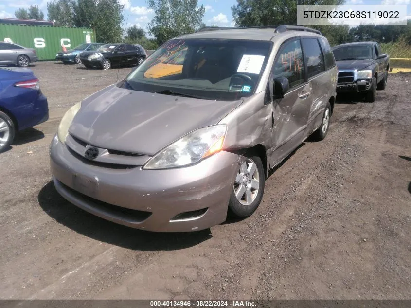 5TDZK23C68S119022 2008 Toyota Sienna Le