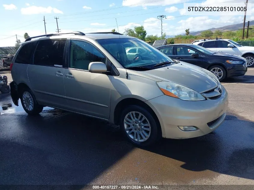 2008 Toyota Sienna Xle/Xle Limited VIN: 5TDZK22C285101005 Lot: 40157227