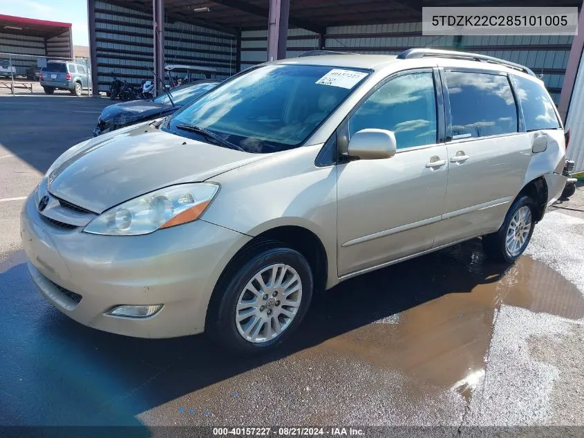 2008 Toyota Sienna Xle/Xle Limited VIN: 5TDZK22C285101005 Lot: 40157227