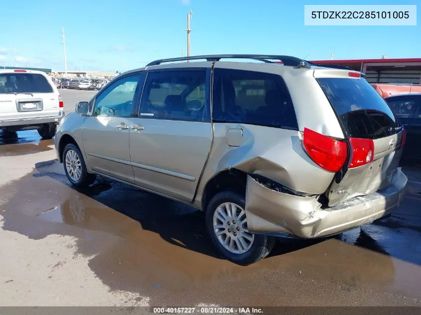 2008 Toyota Sienna Xle/Xle Limited VIN: 5TDZK22C285101005 Lot: 40157227