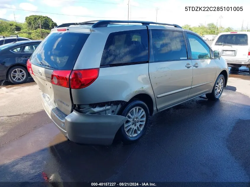 2008 Toyota Sienna Xle/Xle Limited VIN: 5TDZK22C285101005 Lot: 40157227