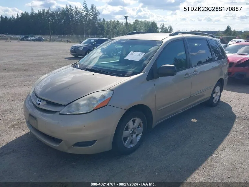 5TDZK23C28S170887 2008 Toyota Sienna Le