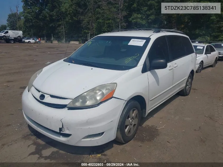 5TDZK23C78S138341 2008 Toyota Sienna Le