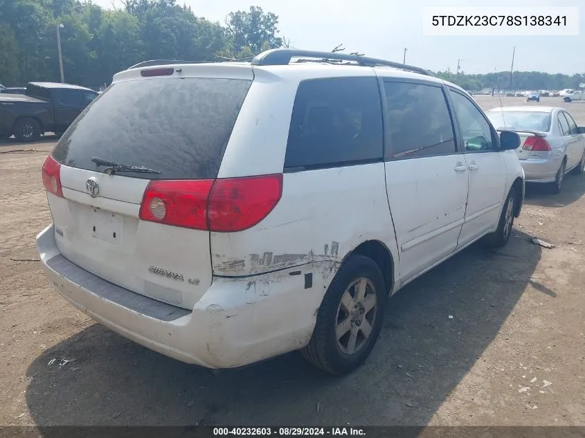 2008 Toyota Sienna Le VIN: 5TDZK23C78S138341 Lot: 40232603