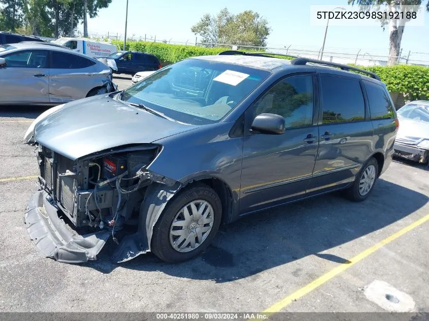 5TDZK23C98S192188 2008 Toyota Sienna Ce