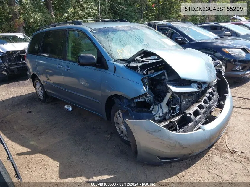 2008 Toyota Sienna Le VIN: 5TDZK23C48S155209 Lot: 40305683