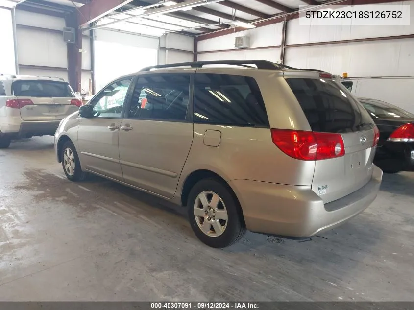 5TDZK23C18S126752 2008 Toyota Sienna Ce/Le