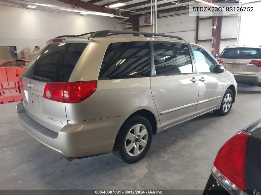 5TDZK23C18S126752 2008 Toyota Sienna Ce/Le