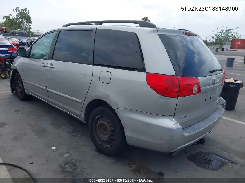 2008 Toyota Sienna Le VIN: 5TDZK23C18S148900 Lot: 40325407