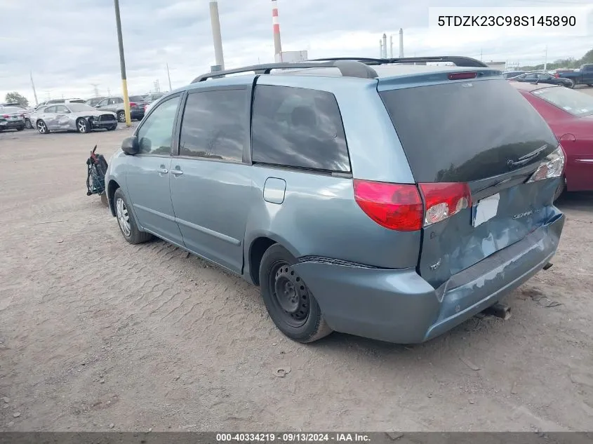 2008 Toyota Sienna Ce/Le VIN: 5TDZK23C98S145890 Lot: 40334219