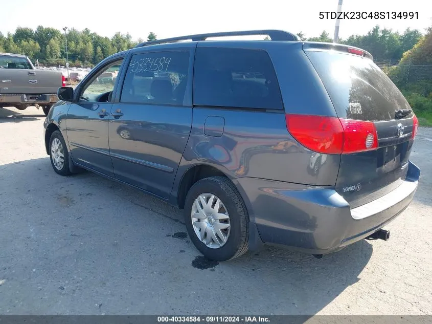 2008 Toyota Sienna Le VIN: 5TDZK23C48S134991 Lot: 40334584