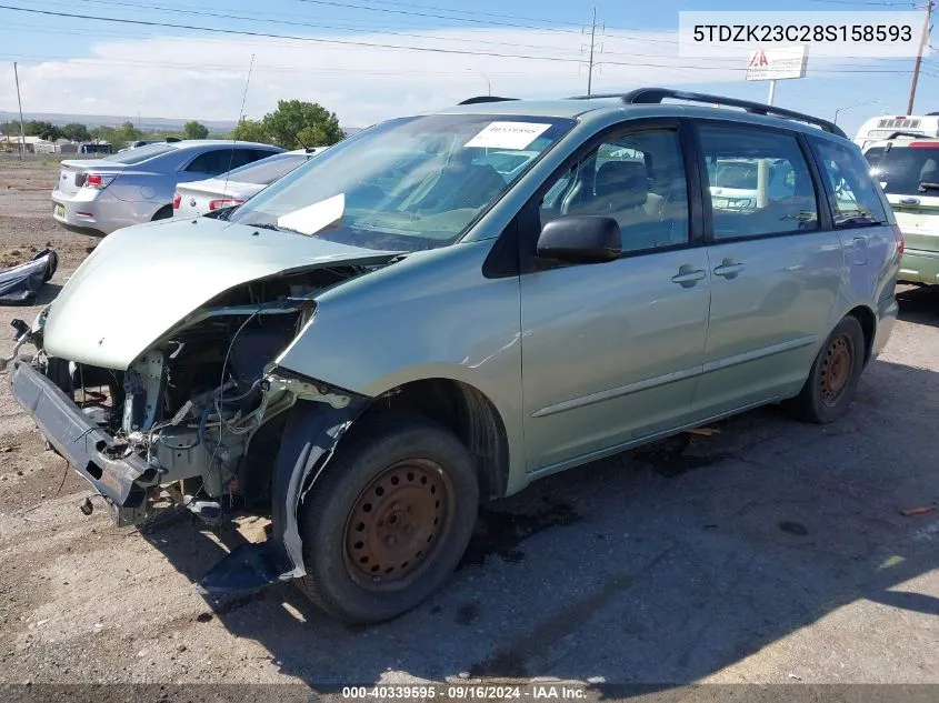 2008 Toyota Sienna Ce/Le VIN: 5TDZK23C28S158593 Lot: 40339595