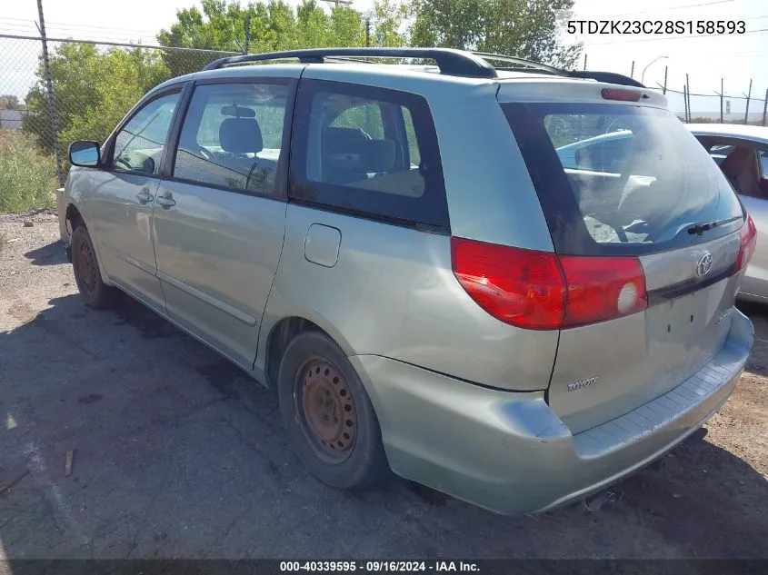 2008 Toyota Sienna Ce/Le VIN: 5TDZK23C28S158593 Lot: 40339595